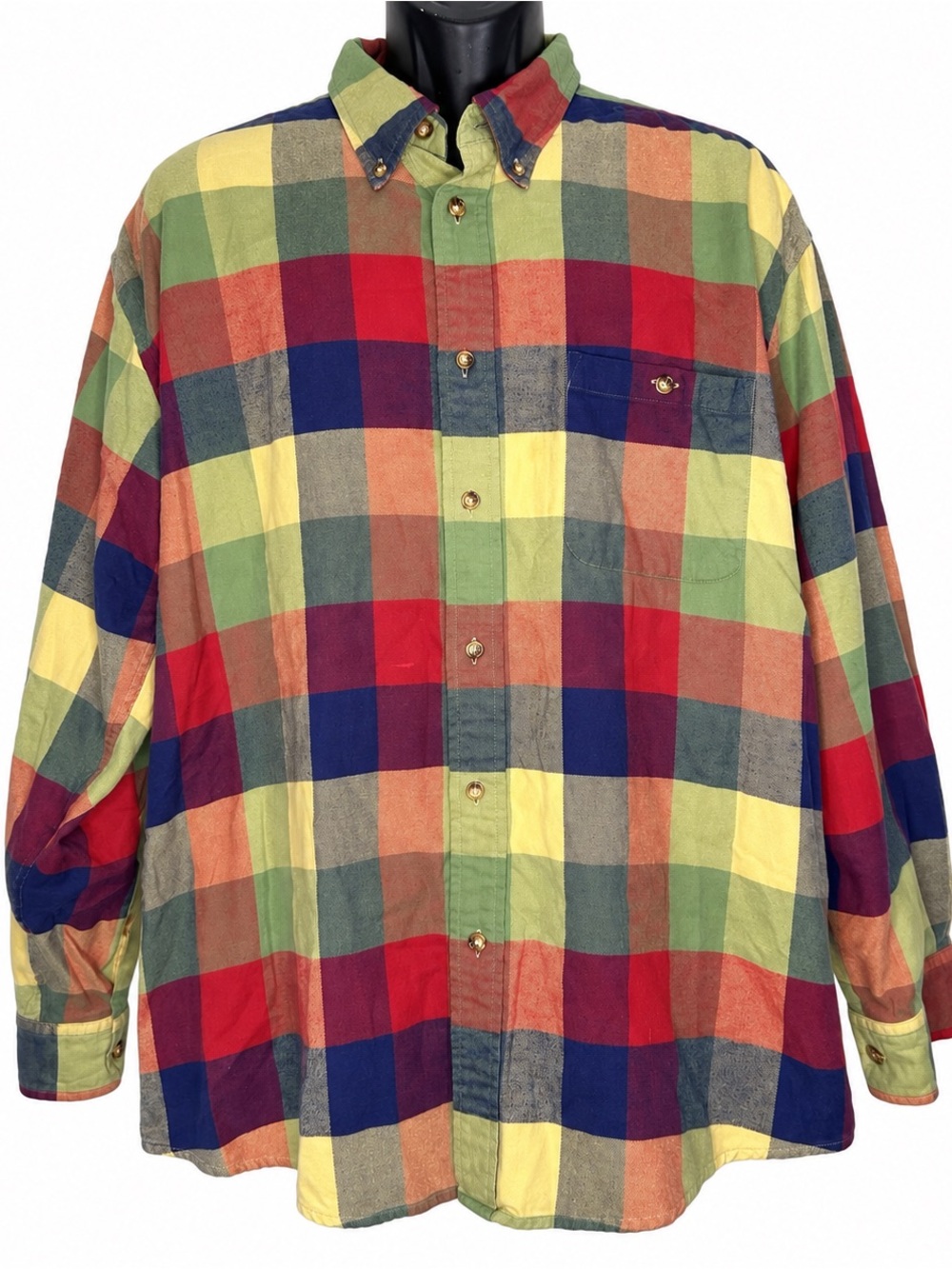 Orvis Men’s XL Multicolor Plaid Cotton Long Sleeve Button Down Shirt